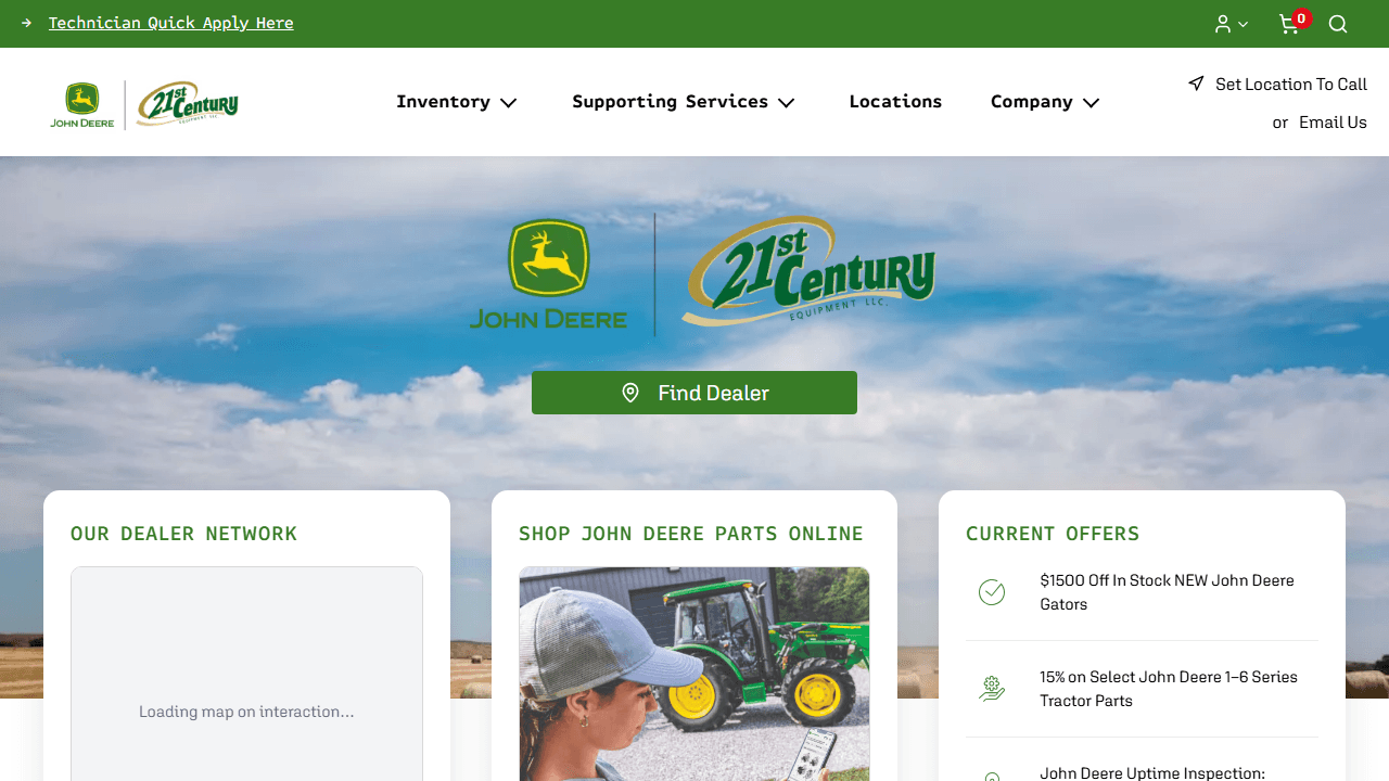 21st Century Equipment homepage